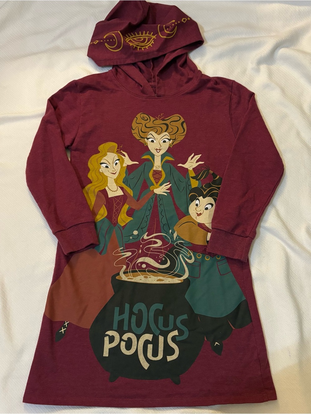 Girls Medium 8/10 Hocus Pocus Hooded Dress